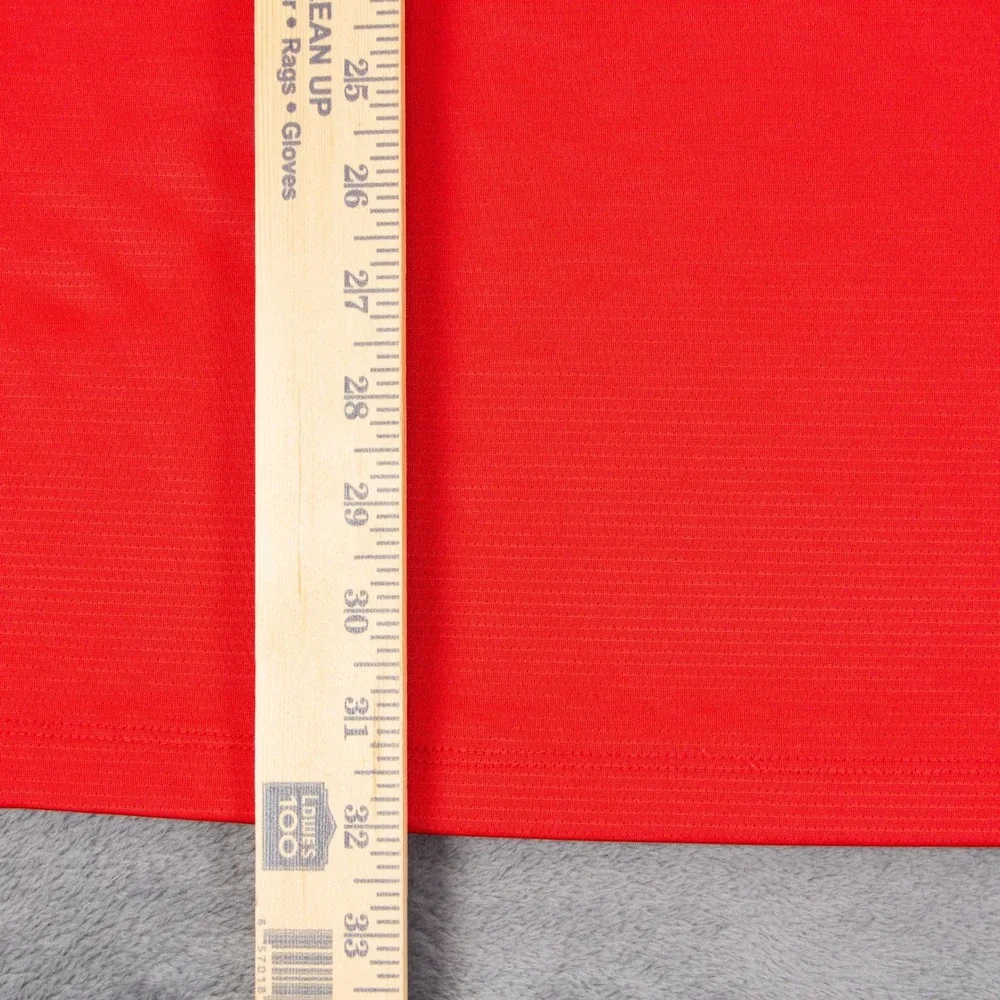Nike Dri-Fit Golf Polo Shirt Mens XXL Red Maroon Striped SS Standard Fit